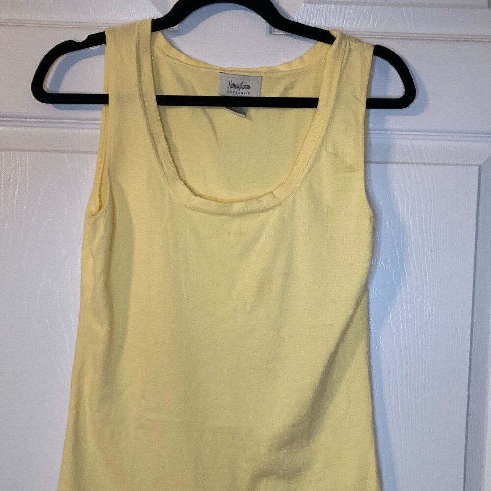Neiman Marcus Women's Yellow Tank Top - 100% Cotton - Size M